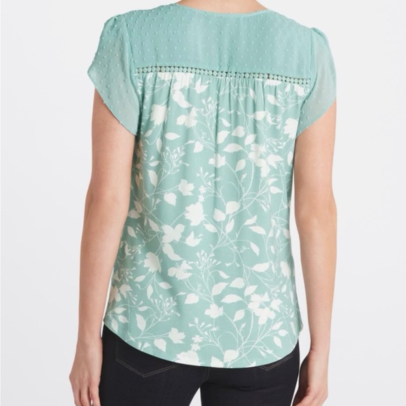 Turquoise flutter sleeve tassel knit too, XS NWT - Picture 5 of 13